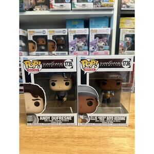 2 VAULTED Shawshank Redemption Funko Pops Andy Dufresne Ellis Red #1735 Movies